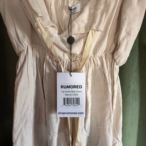 Rumored Cream Tall Grass Maxi Dress with Drawstring